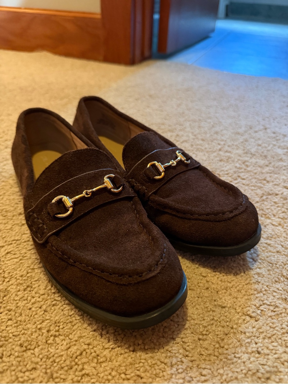 Women's Brown Suede Bit Loafers